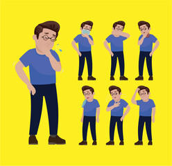 Fototapeta premium Sick people with different symptoms