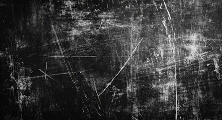 Old Film Noir Textured Background: Scratched Black Texture with Vintage White Distressed Pattern