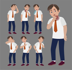 Fototapeta premium Sick people with different symptoms