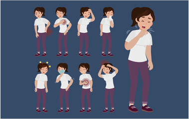 Obraz premium Sick people with different symptoms