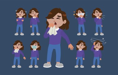 Sick people with different symptoms