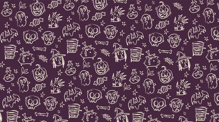 Halloween Doodle Pattern for Packaging