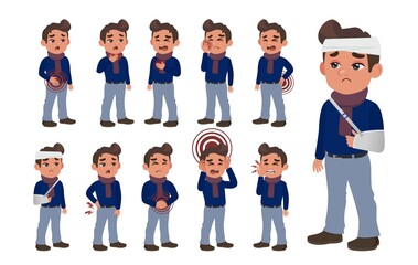 Obraz premium Sick people with different symptoms