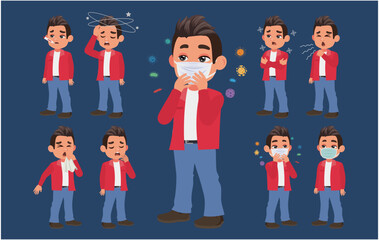 Sick people with different symptoms