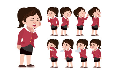 Sick people with different symptoms