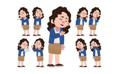 Sick people with different symptoms