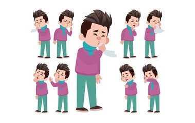 Sick people with different symptoms