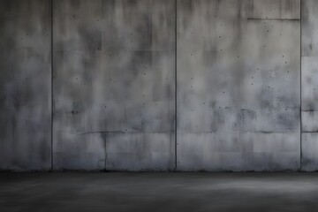 Smooth modern concrete wall with slight texture divided from the glossy floor by a bold black line, AI Generated