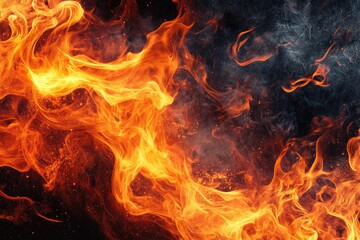 Fototapeta premium Fiery abstract background with smoke. Perfect for projects about fire, heat, or energy.