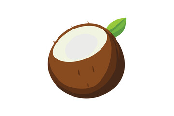 Cute Coconut vector art illustration