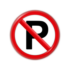 No parking red sign. Car parking sign vector. Parking and traffic sign. Urban transportation. Street road symbol.