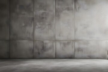 Smooth modern concrete wall with slight texture divided from the glossy floor by a bold black line, AI Generated