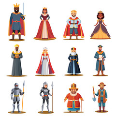 Illustrations of medieval people in various occupations