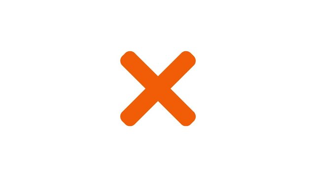 Animation symbol incorrect cross symbol red colour suspense