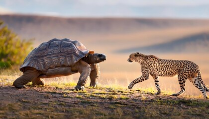 big turtle and leopard in the deep nature wallpaper, picture