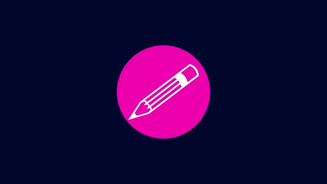 Animated of pencil icon. pen icon animation concept 4k