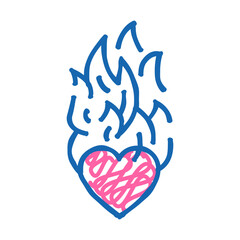 passion fire doodle icon sketch vector. passion fire sign. isolated symbol illustration