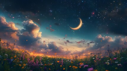 Fototapeta premium Tranquil Meadow with Gentle Hillside