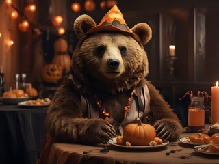 halloween pumpkin with Bear.