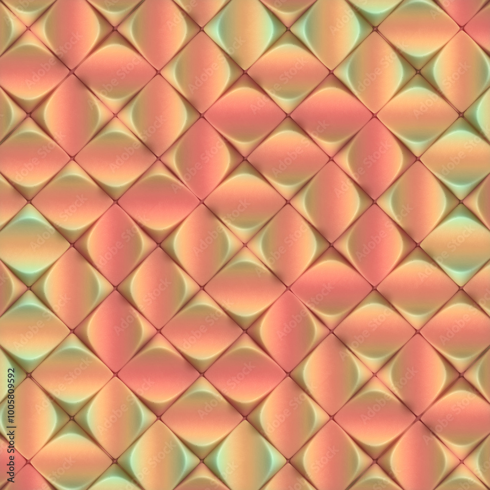 Aufkleber Digital illustration of a geometric pattern consisting of a series of interlocking polygons. 3d rendering