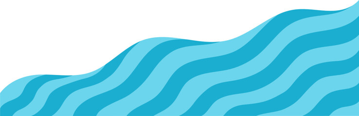 Abstract blue illustration on white background. Vector pattern. Art line ornament. Water Wave Logo abstract design