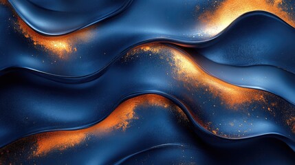 An abstract design with a focus on blue and gold hues, emphasizing a deep blue background. The pattern consists of flowing shapes and subtle gradients, making it an ideal choice for elegant printed