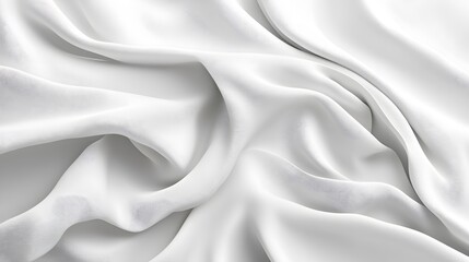 Obraz premium 3d render, abstract background with folded textile, white cloth macro, fashion wallpaper wavy layers. 