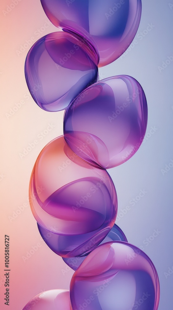 Poster abstract sphere composition with gradient colors