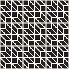 Vector seamless pattern. Repeating abstract background. Black and white geometric lattice design. Modern stylish texture.