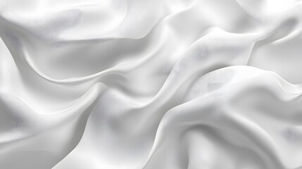 Obraz premium 3d render, abstract background with folded textile, white cloth macro, fashion wallpaper wavy layers. 