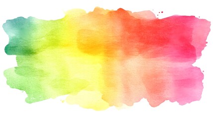 Obraz premium Abstract Watercolor Background with Rainbow Colors Green Yellow Orange Red