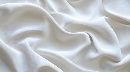 Obraz premium 3d render, abstract background with folded textile, white cloth macro, fashion wallpaper wavy layers. 