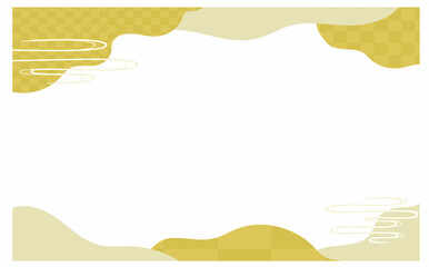 金色の和柄の背景フレーム素材