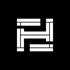 Modern unique letter HF FH logo icon design template elements.