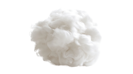 soft fluffy cotton ball on transparent background