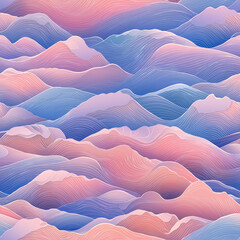 Fototapeta premium Seigaiha seamless pattern with fluid, organic wave shapes in rich jewel tones 