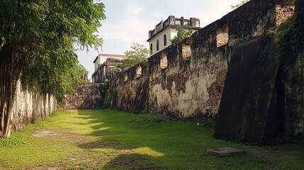 The historical fortifications at Korat Old City Wall, showcasing centuries-old architecture.