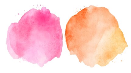 Fototapeta premium Abstract Watercolor Background Pink Orange Circles