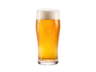 a glass of beer with foam