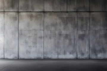 Weathered industrial concrete wall with rust streaks separated from a rough floor by a bold black line, AI Generated