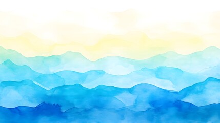 Abstract Watercolor Background with Blue and Yellow Gradient