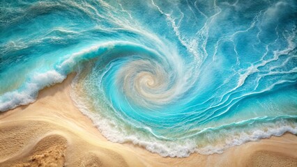 Obraz premium Whirlwind of Blue and Sand A Coastal Dream