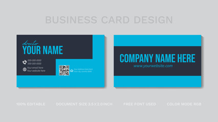 Set of modern business card print templates. personal professional visiting card with company logo. vector illustration. Stationery design