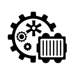 Vector icon, logo, illustration with car parts. Auto parts. Car service. Auto parts store.