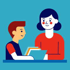 A Tutor Sitting Across From An Eager Student Vector Illustration Highlighting The Importance Of One On One Learning
