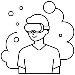 A Person Wearing Vibrant Streetwear Surrounded by Colorful Vector Illustrations
