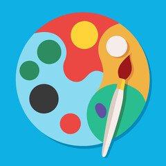 A Painter's Palette Illustrated in Vivid Vector Style for Creative Minds
