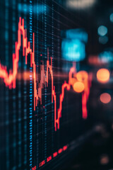 Downwards graph stock price decline conceptual