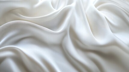 Obraz premium A close-up view of soft, flowing white fabric, showcasing texture and elegance.