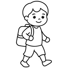 A Child Holding a Bunch of Wildflowers in a Serene Garden Vector Illustration
